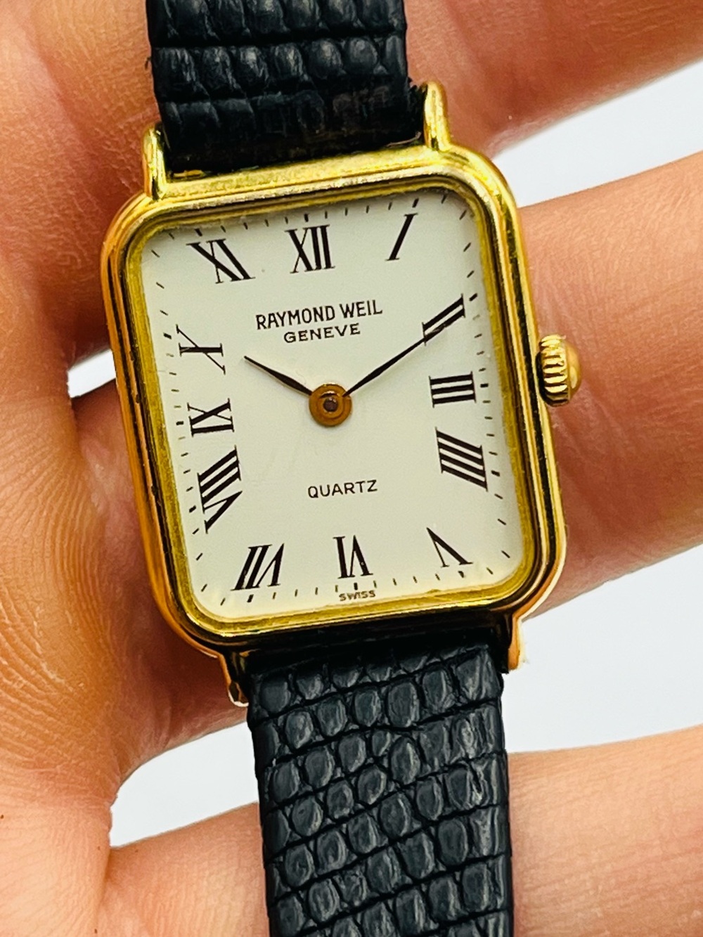 Raymond Weil Gold and Black Square Dress Watch